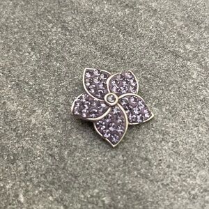 Swarovski Crystal Sterling Silver Flower Charm